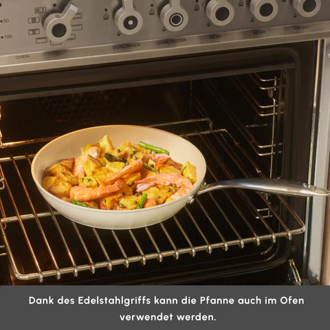 Karaca Swiss Crystal Almond Cream Saplı Düz Tava 20 cm