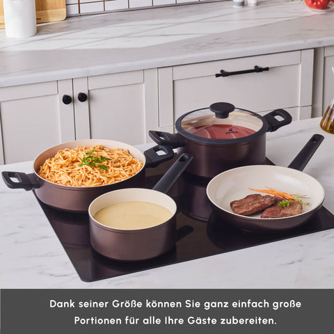 Karaca Ceramica Iconic Bronze, 7-Piece Induction Cookware Set, Bronze