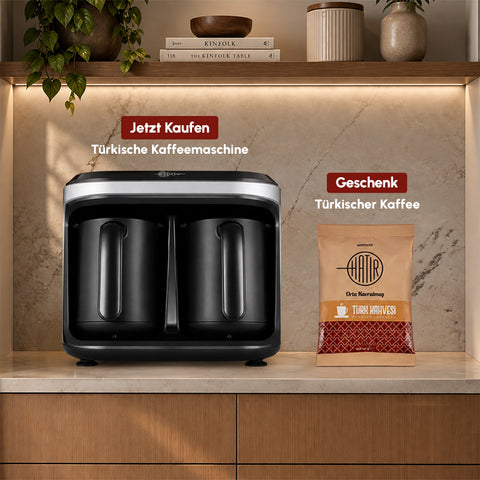 Karaca Hatir Hüps Duet Türkische Kaffeemaschine, Grau, 1400W