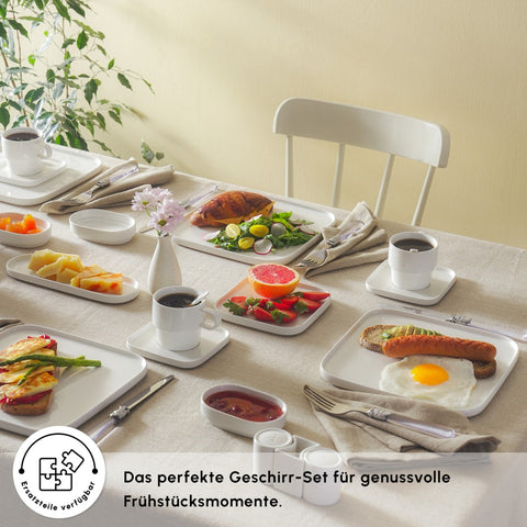 Karaca Stream Pure Cubique 35-Teiliges 6-Personen Frühstücksset Quadra