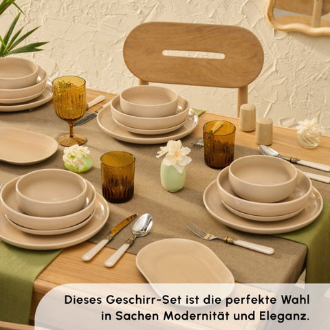Geschirr-Set Terra bestehend aus 36 Teilen, für 8-Personen in Creme – Karaca