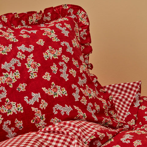 Karaca Home Carlo Duvet Cover Set, Double, Red