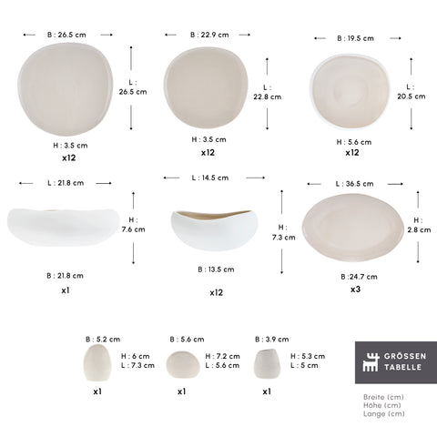 Karaca Earth Collection Cupid 55-teiliges 12-Personen-Geschirrset