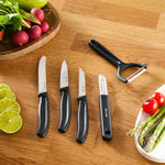 Dr. Inox Forces 5-teiliges Messerset mit Schäler, Schwarz