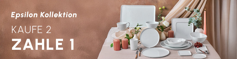 Karaca Epsilon Rechteckige Servierplatte aus Porzellan, 26 cm, Weiß