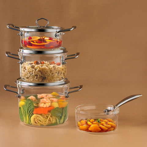 Karaca Amore 7-teiliges Kochgeschirrset aus Borosilikatglas