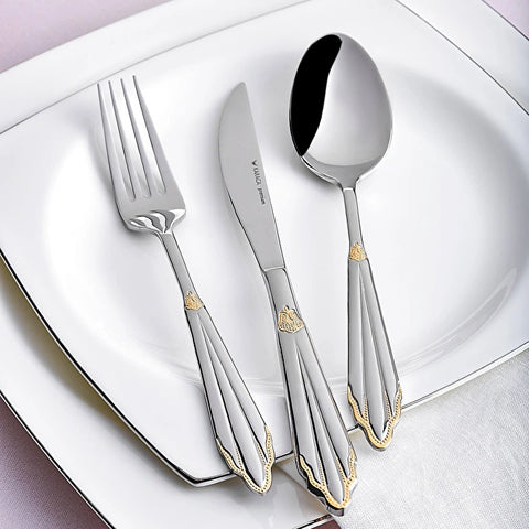 Karaca Mantilla Gold 84 Parça Çatal Kaşık Bıçak Seti Gold
