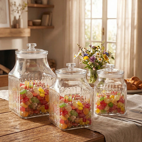 Karaca Chesta Storage Jar with Glass Lid, 3.2 L