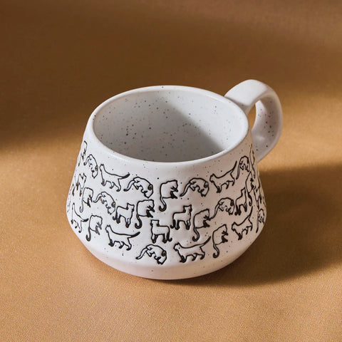 Karaca Cat White Mug, 450ML
