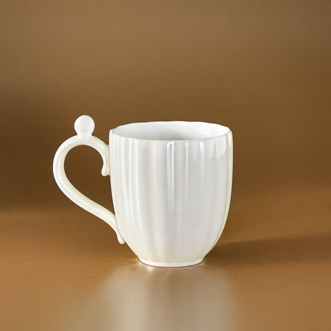 Karaca Shell Luster White Mug, 380ML
