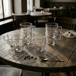 RCR Caffè 6-Piece Glass Moka Espresso Cup Set for 6 People, 120 ml, Clear