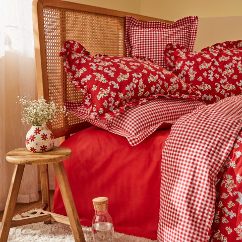 Karaca Home Carlo 100% Baumwolle Einzel Bettbezug Set Rot