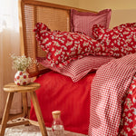 Karaca Home Carlo Duvet Cover Set, 100% Cotton, Single, Red